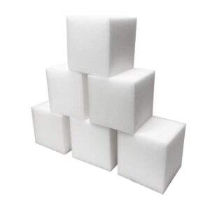 foamma white foam pit cubes/blocks 4” x 4” x 4” 100 pack for gymnastics, freerunning and parkour courses, skateboard parks, bmx, trampoline arenas