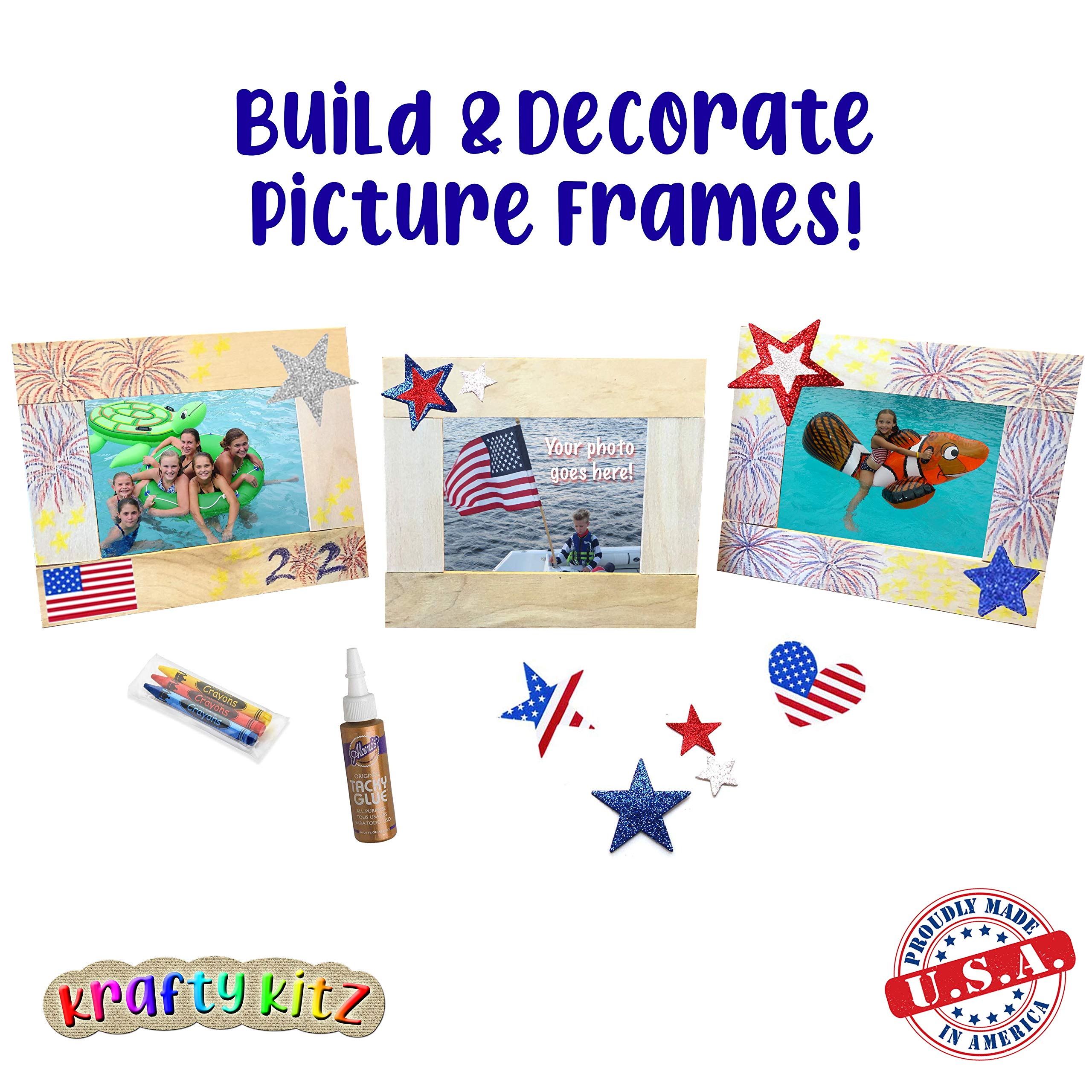 Perfect Stix Krafty Kitz Wooden Craft Stick Kit for Kids – Picture Frame Kit Complete with Instructions Made in USA from Recycled Materials