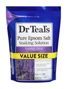 dr. teal's lavender soaking solution (1 bag, 7lb) - blended with pure epsom salt - relax and relieve stress at home while promoting a better nights sleep - value size bag