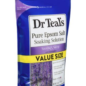 Dr. Teal's Lavender Soaking Solution (1 Bag, 7lb) - Blended with Pure Epsom Salt - Relax and Relieve Stress at Home While Promoting a Better Nights Sleep - Value Size Bag