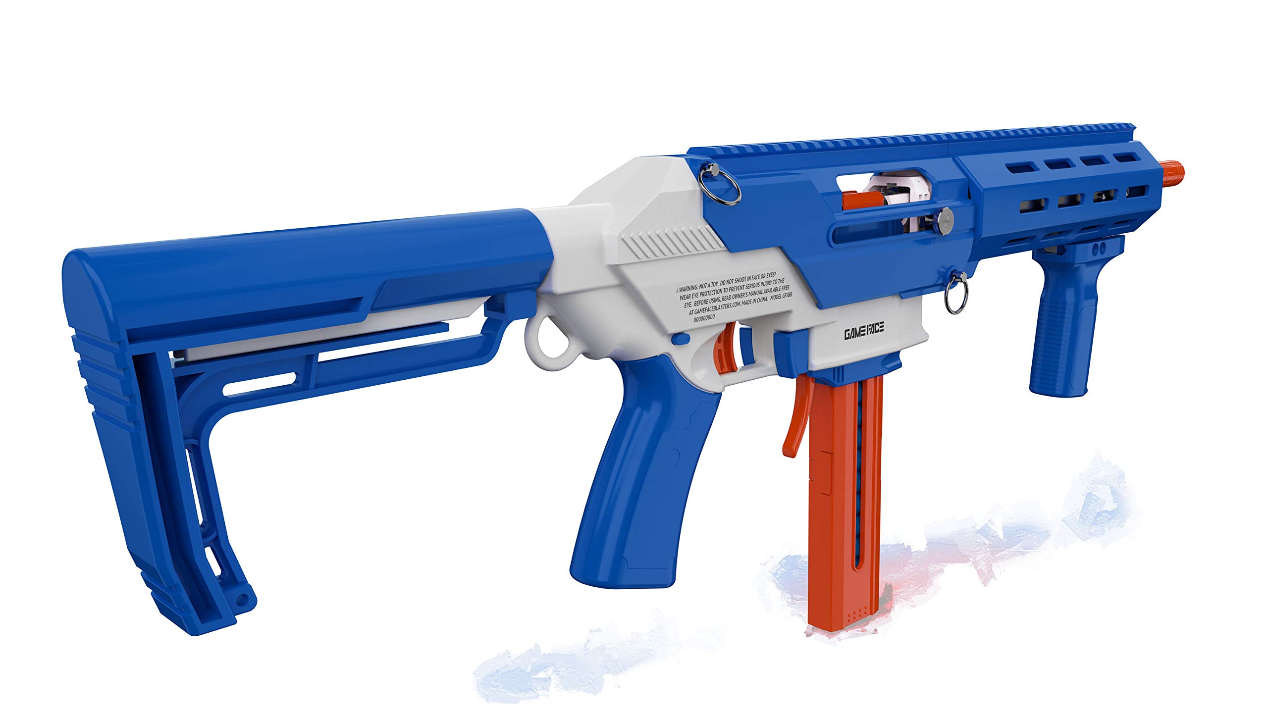 Game Face Prime GFJBB Spring-Powered Foam Dart Blaster, Blue