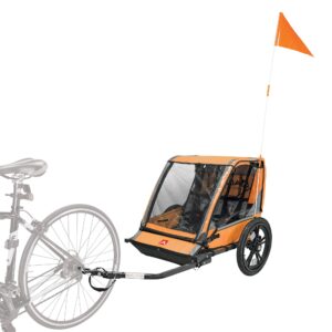 allen sports hi-viz 2-child bicycle trailer, model et2-o, orange