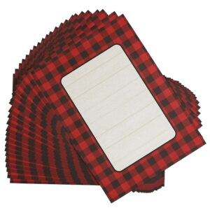 Iconikal 2-Sided Disposable Paper Place Mats, Red Buffalo Plaid and Wood Grain, 14 x 11-Inches, 22-Pack