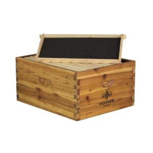 hoover hives 10 frame langstroth deep brood box dipped in 100% beeswax includes wooden frames & waxed foundations (assembled)