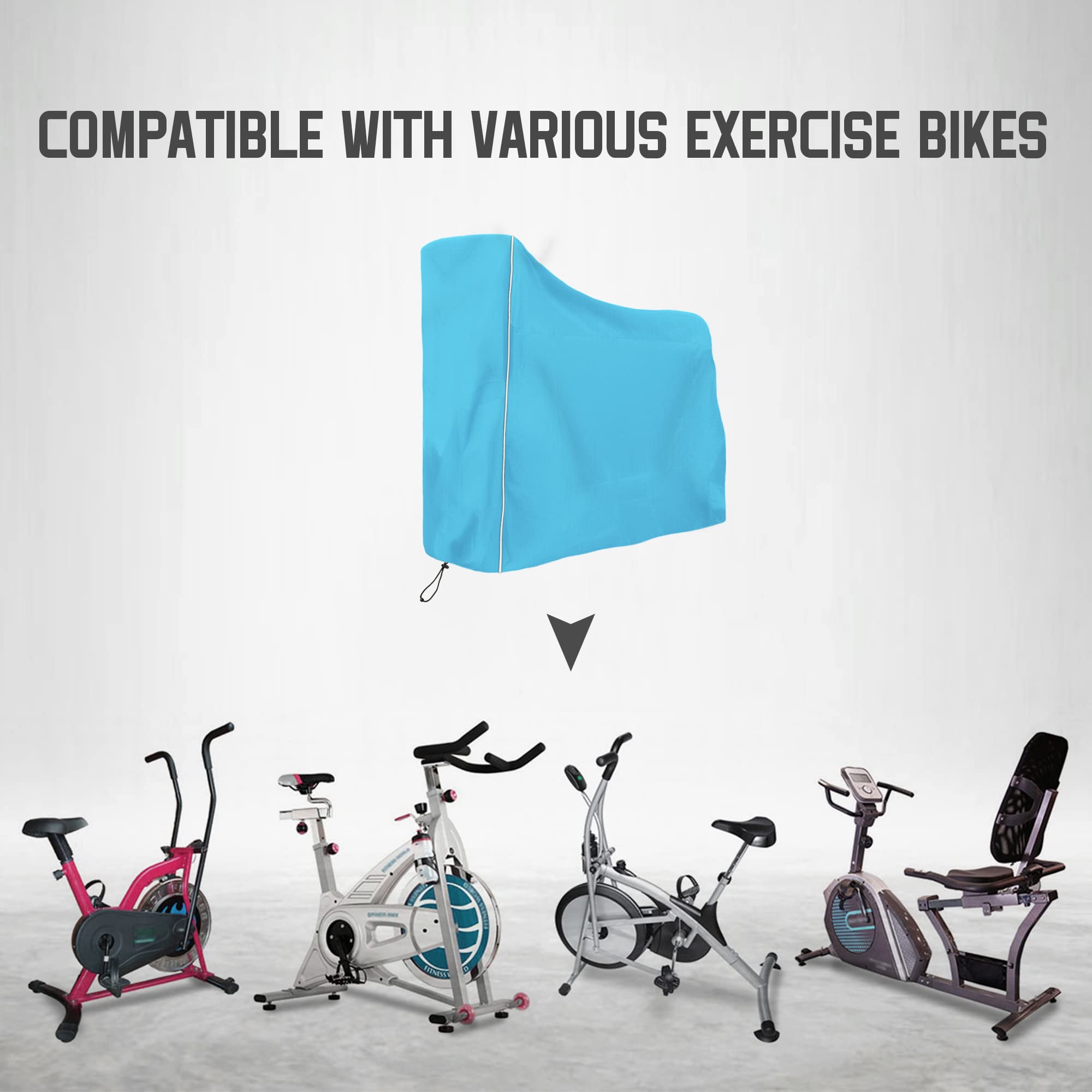 Exercise Bike Cover, Upright Indoor Cycling Protective Cover, Oxford Cloth Dustproof/Waterproof/Sun-Proof, Suitable for Indoor/Outdoor Protection (23" W x 51" L x 57" H), Blue