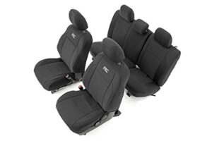 rough country front & rear neoprene seat covers for 2016-2022 tacoma - 91031, black