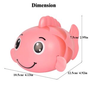 NEXTAKE Wind-up Carp Bath Toy for Kids, Windup Fish Bath Toy Bahtub Carp Toy Fish Floating Toy Carp Water Toy Swimming Fish Tub Toy for Toddlers (Pink)