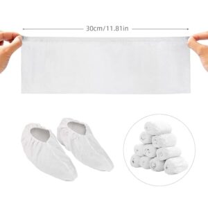 Oriflame Shoe Covers Disposable Non Slip for Indoors, 100 Pack (50 Pairs) Sneaker Boot Covers, White Shoe Protectors Non-slip, Durable Shoe Booties Cover One Size Fits All, White