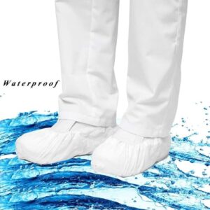 Oriflame Shoe Covers Disposable Non Slip for Indoors, 100 Pack (50 Pairs) Sneaker Boot Covers, White Shoe Protectors Non-slip, Durable Shoe Booties Cover One Size Fits All, White