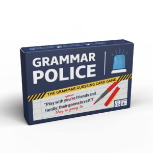 grammar police game - correct the bad grammar flash card game - fun grammar detective game - suitable for family, kids, teenagers & adults