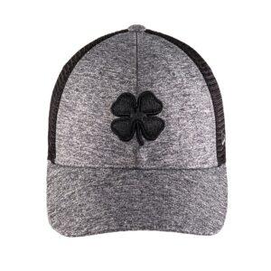 black clover lucky heather mesh grey flex cap, black/grey/black mesh (s/m)