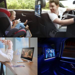 Kaskawise Android 11 Car Tvs for Back Seat,2G+32G Headrest Monitor Tablet with 12.4" Touch Screen,Portable TV Headrest Video Player,Support Mirror Link/4K/WiFi/Bluetooth/HDMI in/Out/USB/FM-124A