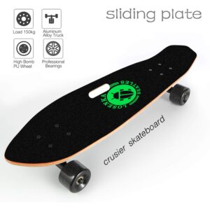 LOSENKA 28 inch Mini Cruiser Skateboard Cruiser | Canadian Maple Deck - Designed for Kids, Teens and Adults (Persistence Pro)