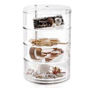 stackable storage jewellery trays hair accessory containers simple houseware organizer 4 layers 7.14in