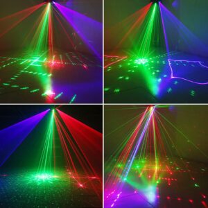 DJ Lights,SAHAUHY Four Beam Effect RGB Sound Activated DJ Stage Strobe Lights for Birthday Party Disco Dancing Bar Club