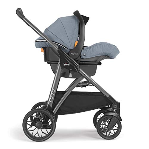 Chicco Corso Modular Travel System, Corso Stroller with KeyFit 30 Zip Infant Car Seat and Base, Stroller and Car Seat Combo, Infant Travel System | Silverspring/Grey