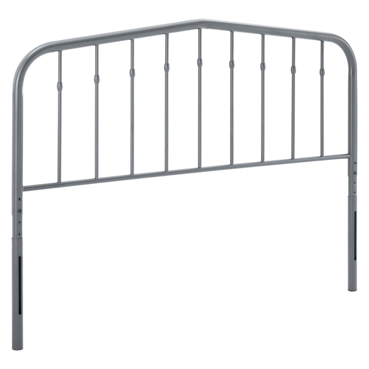 Modway Lennon Modern Farmhouse Metal Headboard, Full, Gray