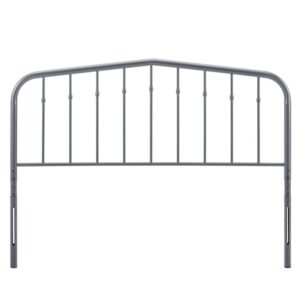 Modway Lennon Modern Farmhouse Metal Headboard, Full, Gray