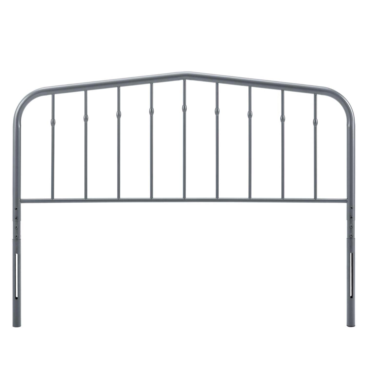 Modway Lennon Modern Farmhouse Metal Headboard, Full, Gray