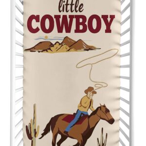 Sweet Jojo Designs Wild West Cowboy Boy Fitted Crib Sheet Baby or Toddler Bed Nursery Photo Op - Red, Blue and Tan Western Southern Country Horse