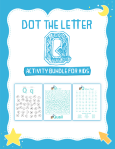 dot the letter q activity bundle for kids