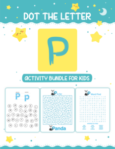 dot the letter p activity bundle for kids
