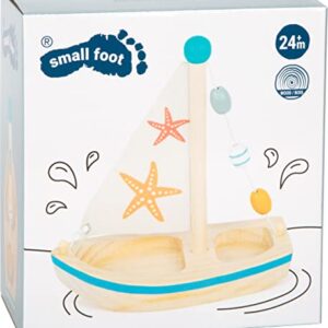 small foot wooden toys Starfish Sailboat Premium Water Toy, Multicoloured