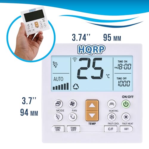 HQRP Universal Remote Control for Air Conditioner: Window AC, Split AC, Mini Split AC etc. Compatible with Gree Midea Fujitsu Mitsubishi Lg Panasonic Sharp Hisense Haier Aux Mirage, 1000 Other Brands