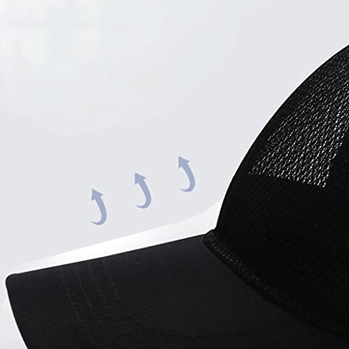 Weiliru Summer Men and Women Mesh Baseball Cap Outdoor Breathable Caps Casual Hat for Travel(A-Black,One Size)