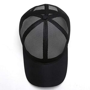 Weiliru Summer Men and Women Mesh Baseball Cap Outdoor Breathable Caps Casual Hat for Travel(A-Black,One Size)