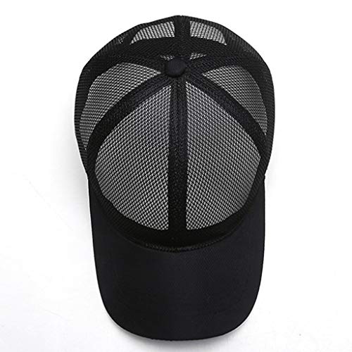 Weiliru Summer Men and Women Mesh Baseball Cap Outdoor Breathable Caps Casual Hat for Travel(A-Black,One Size)