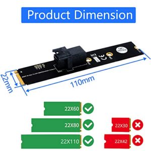 Mini Pcie to Pcie Adapter M.2 Module with Mini-SAS HD (SFF-8643) 36-Pin Connector for U.2 (SFF-8639) NVMe SSD (Upward miniSAS) - Support Intel 750 2.5-inch U.2 SFF SSD