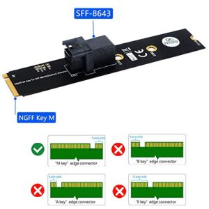 Mini Pcie to Pcie Adapter M.2 Module with Mini-SAS HD (SFF-8643) 36-Pin Connector for U.2 (SFF-8639) NVMe SSD (Upward miniSAS) - Support Intel 750 2.5-inch U.2 SFF SSD