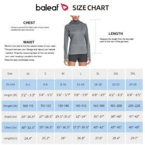 BALEAF Women's Hiking Long Sleeve Shirts with Face Cover Neck Gaiter UPF 50+ Lightweight Quick Dry SPF Fishing Running Hoddie Blue Size XL