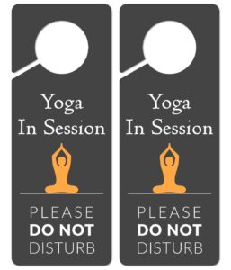 do not disturb door hanger sign, 2 pack, please do not disturb sign, yoga in session