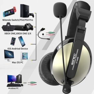 SENICC Gaming Headsets 2 Pack 3.5mm for Xbox One, PS4, Nintendo Switch, Tablet, Mac, Laptop, PC Computer Headset with Bass Surround Sound & Noise Canceling Mic Over-Ear Headphones