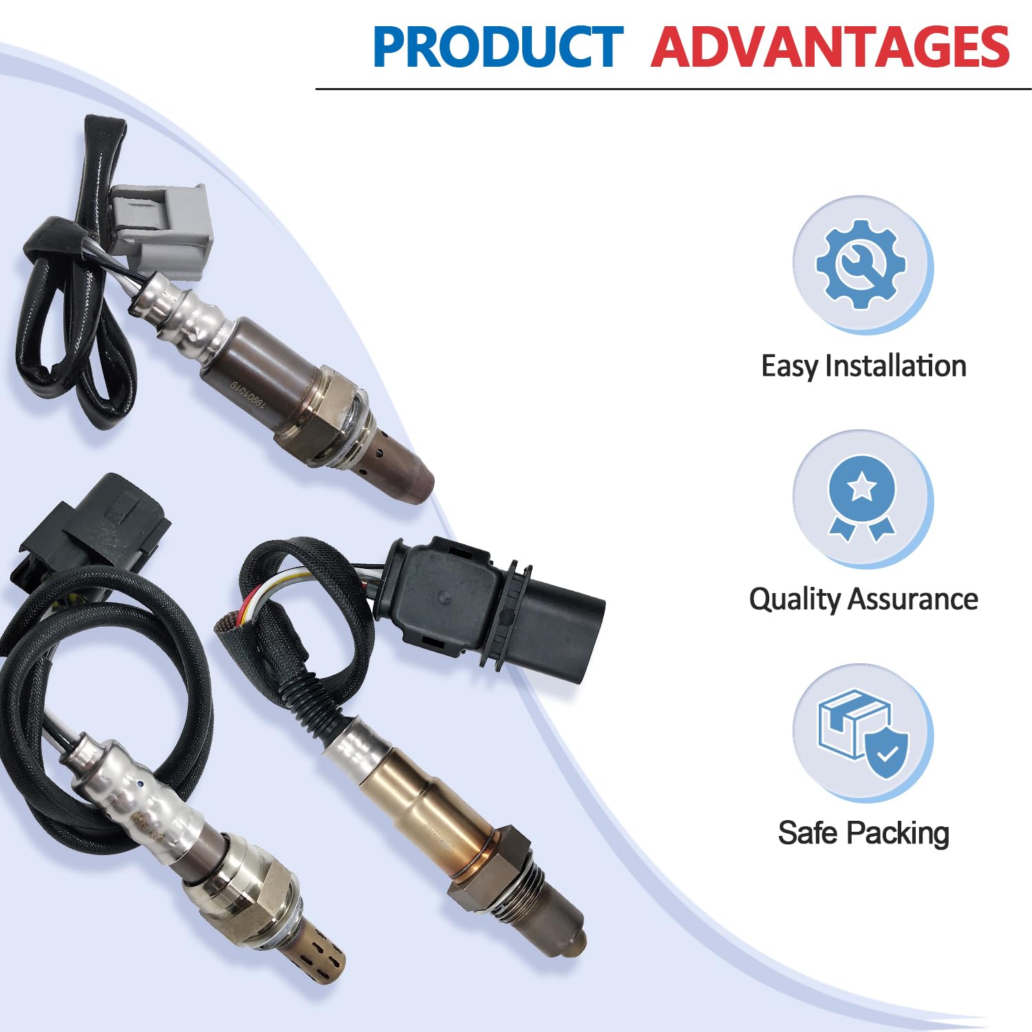 Maxfavor 2Pcs Oxygen Sensor Upstream and Downstream Replacement for Ford Focus Fusion 2012 2013 2014 2015 1.6L 2.0L,for 2015 Lincoln MKC 2.3L O2 Sensor 234-5113 234-4575 02 Sensor