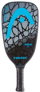 head graphite pickleball paddle - radical xl lightweight paddle w/honeycomb polymer core & comfort grip