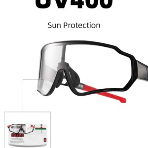 ROCKBROS Photochromic Sunglasses for Men Women Cycling Sunglasses Safety Sport Sunglasses UV Protection Transitions Sunglasses Driving Fishing Cycling Outdoor Sports