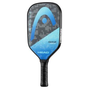 head graphite pickleball paddle - radical tour lightweight paddle w/honeycomb polymer core & comfort grip, blue