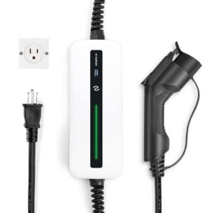 besenergy level 1 ev charger 15a 110v-220v portable j1772 charger 20ft nema 5-15 ev charging cable compatible with all ev cars