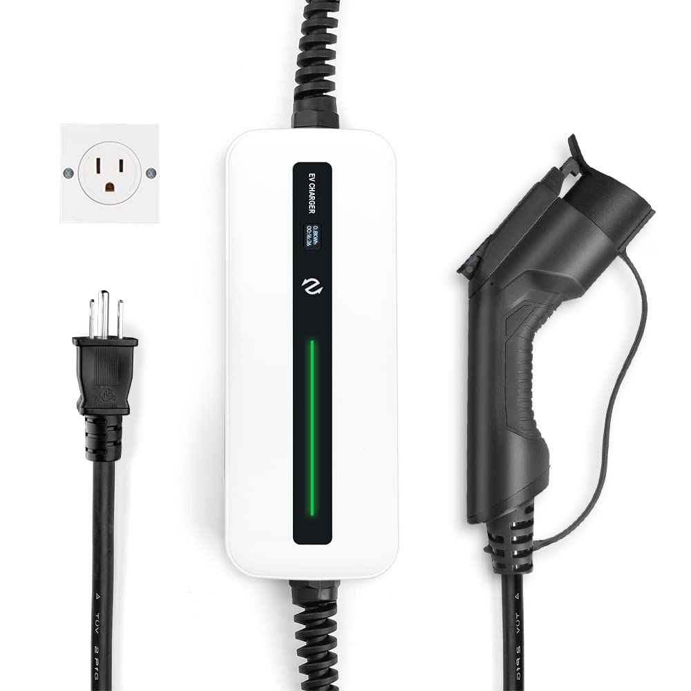 BESENERGY Level 1 EV Charger 15A 110V-220V Portable J1772 Charger 20ft NEMA 5-15 EV Charging Cable Compatible with All EV Cars