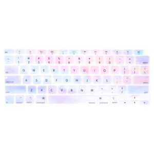 MOSISO Keyboard Cover Only Compatible with MacBook Air 13 inch 2021 2020 Release A2337 M1 A2179 Retina Display with Touch ID Backlit Magic Keyboard, Waterproof Protective Silicone Skin,Colorful Clouds