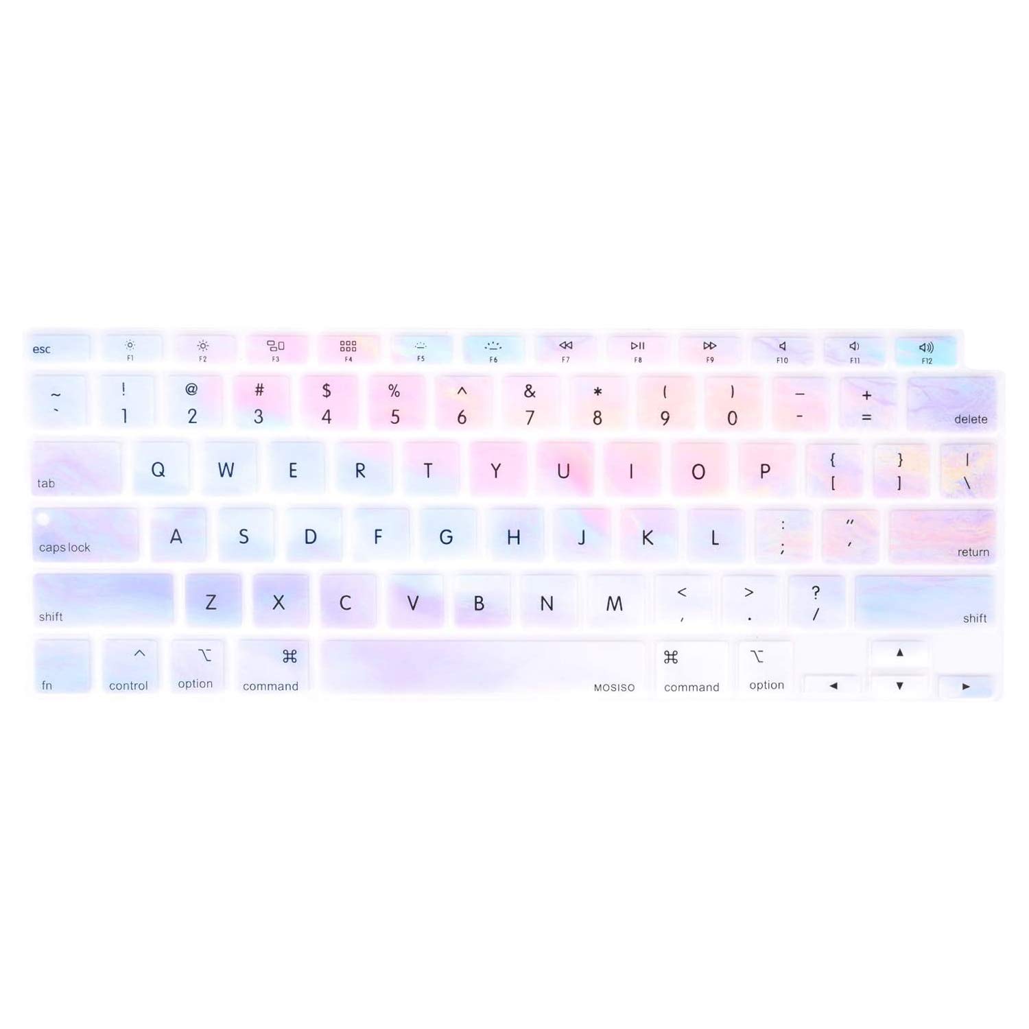 MOSISO Keyboard Cover Only Compatible with MacBook Air 13 inch 2021 2020 Release A2337 M1 A2179 Retina Display with Touch ID Backlit Magic Keyboard, Waterproof Protective Silicone Skin,Colorful Clouds