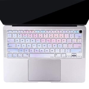 MOSISO Keyboard Cover Only Compatible with MacBook Air 13 inch 2021 2020 Release A2337 M1 A2179 Retina Display with Touch ID Backlit Magic Keyboard, Waterproof Protective Silicone Skin,Colorful Clouds