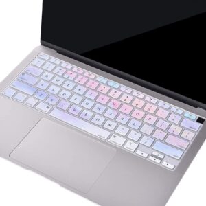 MOSISO Keyboard Cover Only Compatible with MacBook Air 13 inch 2021 2020 Release A2337 M1 A2179 Retina Display with Touch ID Backlit Magic Keyboard, Waterproof Protective Silicone Skin,Colorful Clouds