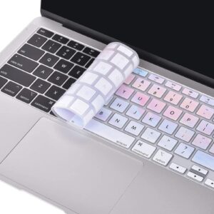 MOSISO Keyboard Cover Only Compatible with MacBook Air 13 inch 2021 2020 Release A2337 M1 A2179 Retina Display with Touch ID Backlit Magic Keyboard, Waterproof Protective Silicone Skin,Colorful Clouds