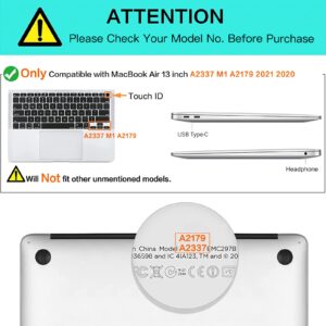 MOSISO Keyboard Cover Only Compatible with MacBook Air 13 inch 2021 2020 Release A2337 M1 A2179 Retina Display with Touch ID Backlit Magic Keyboard, Waterproof Protective Silicone Skin,Colorful Clouds