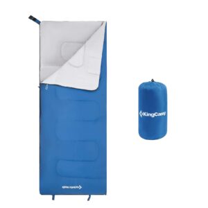 kingcamp lightweight envelope sleeping bag 55℉ portable waterproof comfort for cool warm hot weather compact backpacking camping hiking travel 70.8"x29.5"