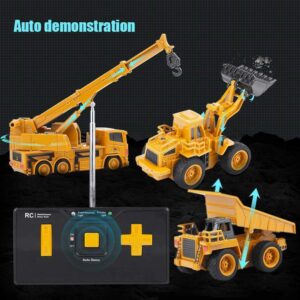 Top Race 4 Channel Mini Remote Control Fork Excavator 1:64 Scale, Mini Construction Toys Series (TR-015)